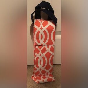 Orange and White Patterned Wine Bottle Insulated Carrier